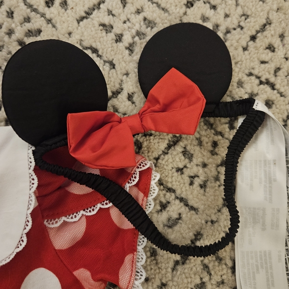 Disney Baby Minnie Mouse Dress Costume with Ears Headband - Picture 2 of 5